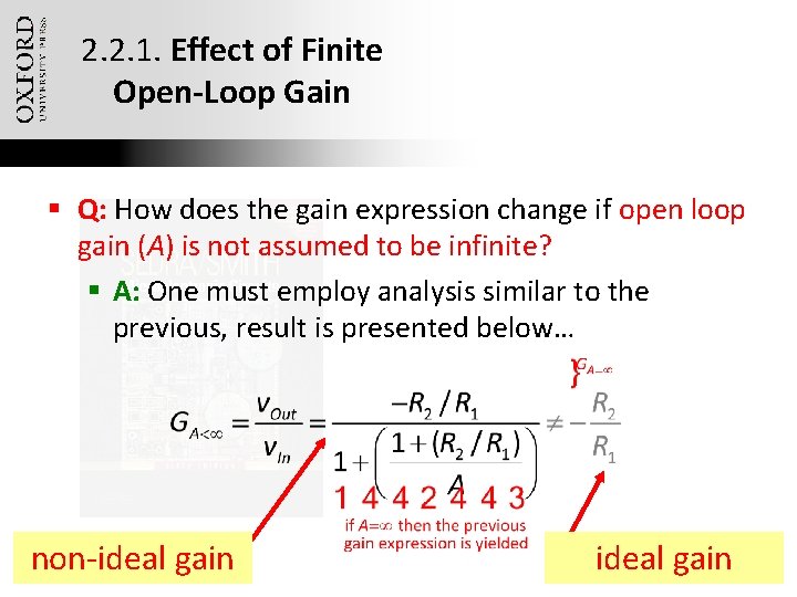 2. 2. 1. Effect of Finite Open-Loop Gain § Q: How does the gain