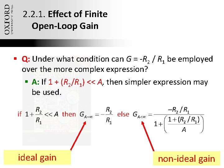 2. 2. 1. Effect of Finite Open-Loop Gain § Q: Under what condition can
