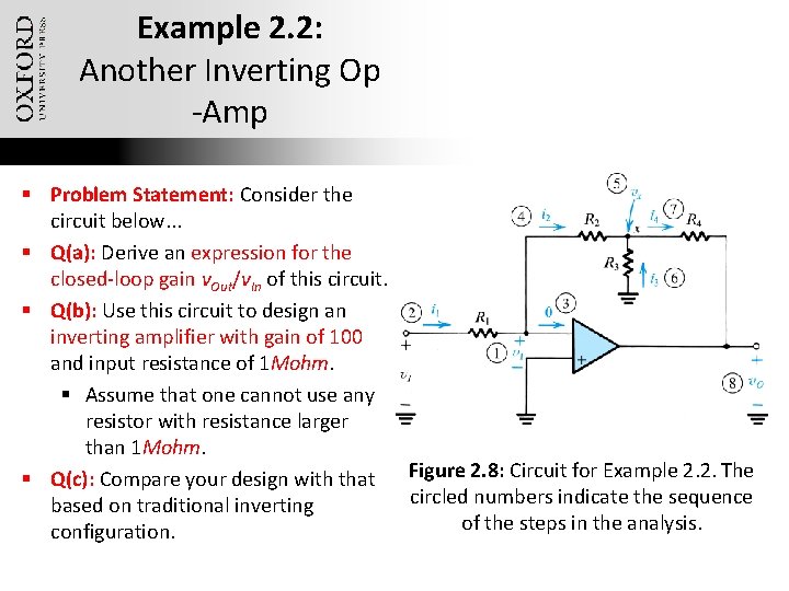 Example 2. 2: Another Inverting Op -Amp § Problem Statement: Consider the circuit below.
