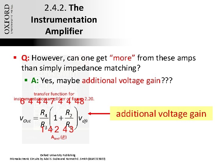 2. 4. 2. The Instrumentation Amplifier § Q: However, can one get “more” from