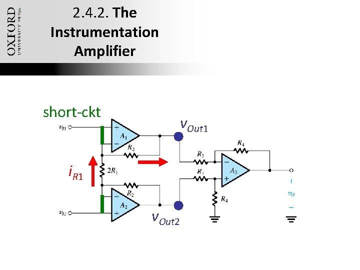 2. 4. 2. The Instrumentation Amplifier short-ckt v. Out 1 i. R 1 v.