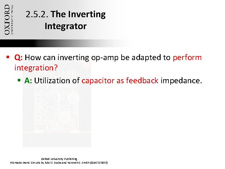 2. 5. 2. The Inverting Integrator § Q: How can inverting op-amp be adapted
