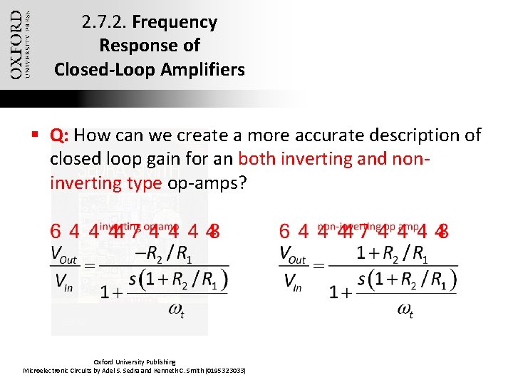 2. 7. 2. Frequency Response of Closed-Loop Amplifiers § Q: How can we create