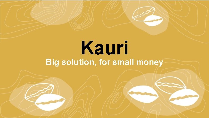 Kauri Big solution, for small money 
