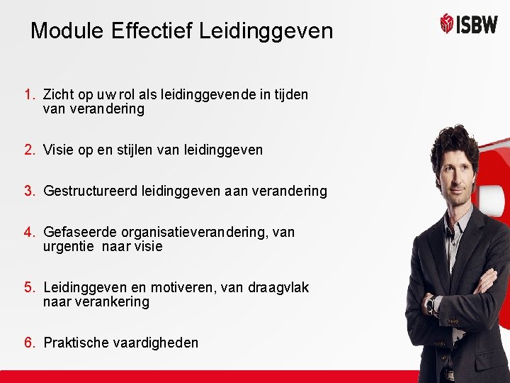 Module Effectief Leidinggeven 1. Zicht op uw rol als leidinggevende in tijden van verandering