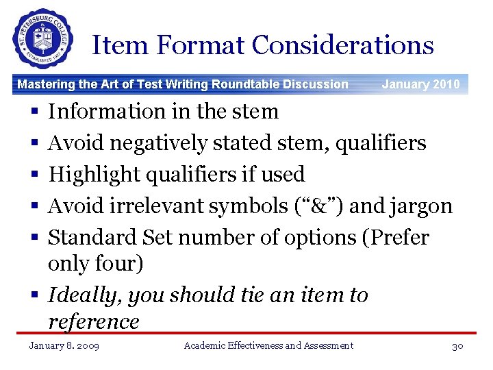 Art Of Test Writing Roundtable Discussion, Round Table Discussion Format