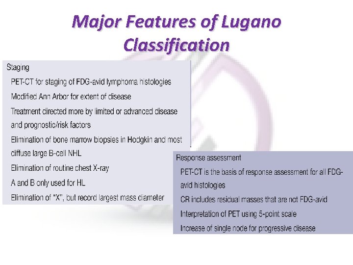 Major Features of Lugano Classification 