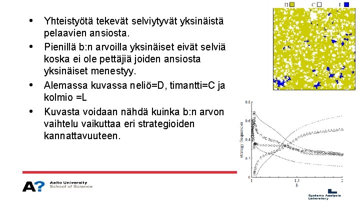  • Yhteistyötä tekevät selviytyvät yksinäistä • • • pelaavien ansiosta. Pienillä b: n