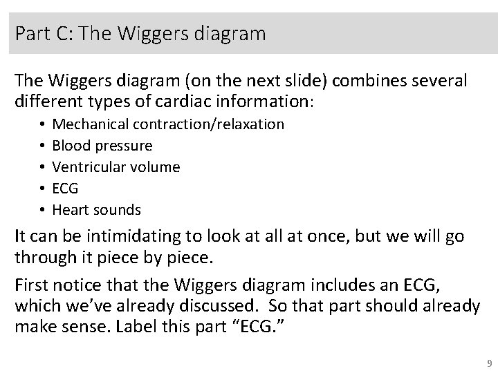Part C: The Wiggers diagram (on the next slide) combines several different types of