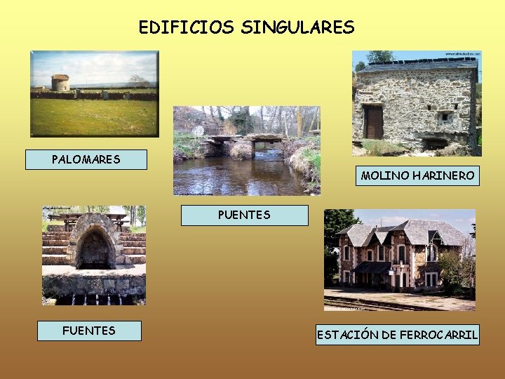 EDIFICIOS SINGULARES PALOMARES MOLINO HARINERO PUENTES FUENTES ESTACIÓN DE FERROCARRIL 