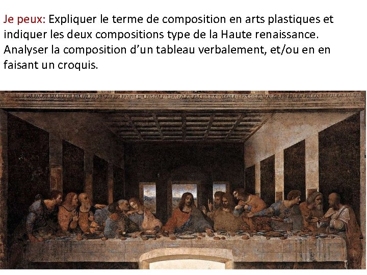 Je peux: Expliquer le terme de composition en arts plastiques et indiquer les deux