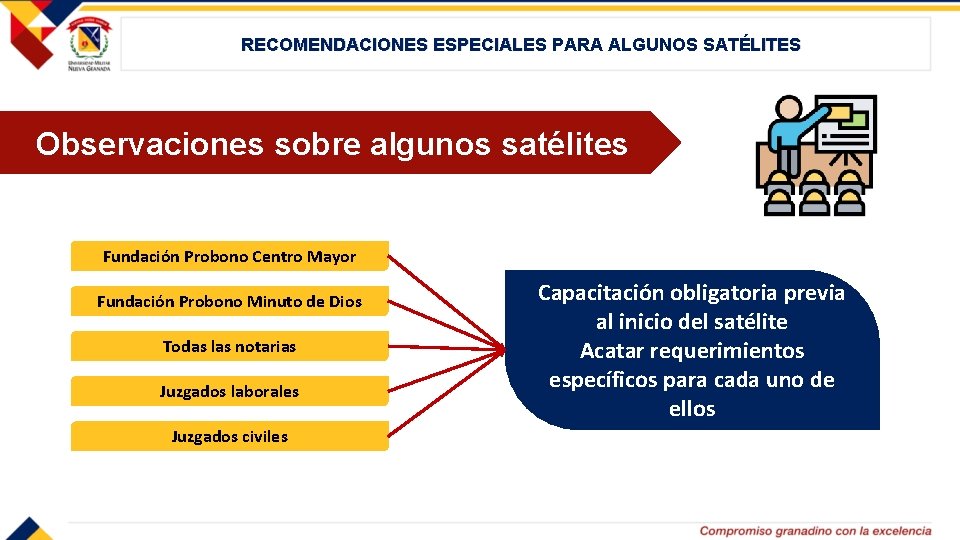 RECOMENDACIONES ESPECIALES PARA ALGUNOS SATÉLITES Observaciones sobre algunos satélites Fundación Probono Centro Mayor Fundación
