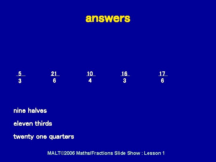 answers 5 3 21 6 10 4 16 3 17 6 nine halves eleven