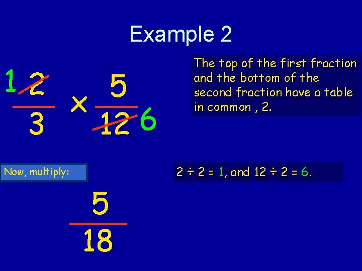 Example 2 12 5 x 3 12 6 The top of the first fraction Example 2 12 5 x 3 12 6 The top of the first fraction