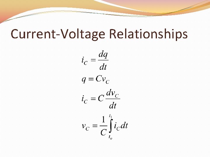 Current-Voltage Relationships 