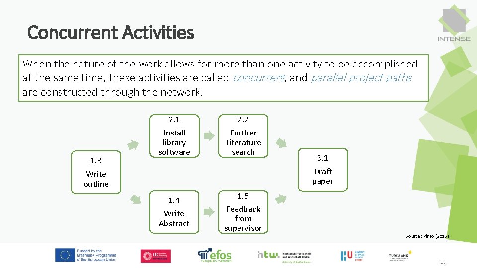 Concurrent Activities When the nature of the work allows for more than one activity