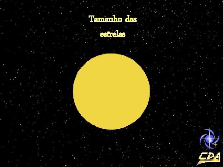 Tamanho das estrelas 