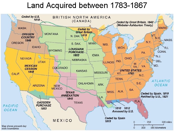 Land Acquired between 1783 -1867 