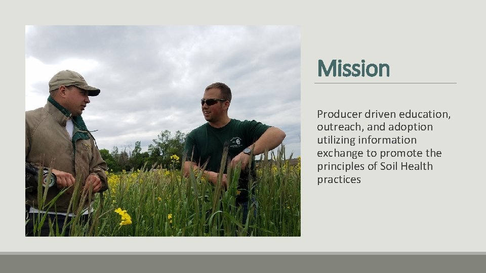 Mission Producer driven education, outreach, and adoption utilizing information exchange to promote the principles