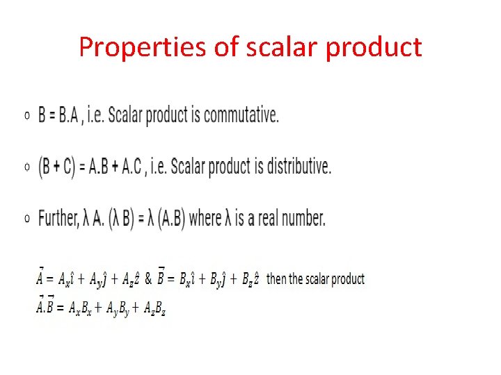 Properties of scalar product 