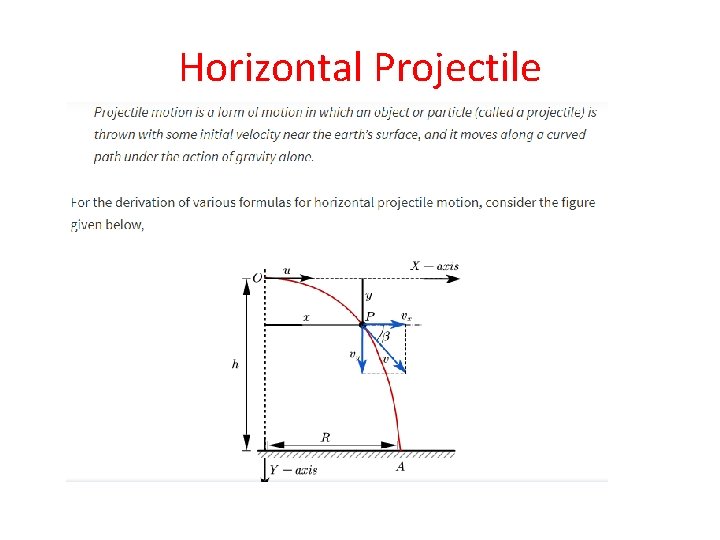 Horizontal Projectile Horizontal Projectile