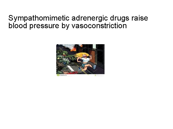 Sympathomimetic adrenergic drugs raise blood pressure by vasoconstriction 