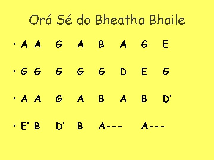 Oró Sé do Bheatha Bhaile • A A G A B A G E
