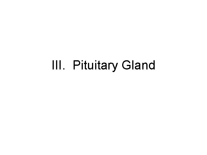 III. Pituitary Gland 