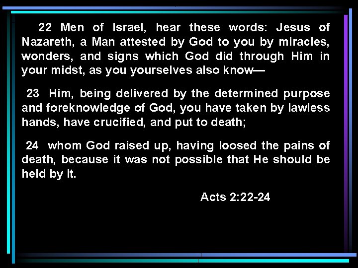 22 Men of Israel, hear these words: Jesus of Nazareth, a Man attested by