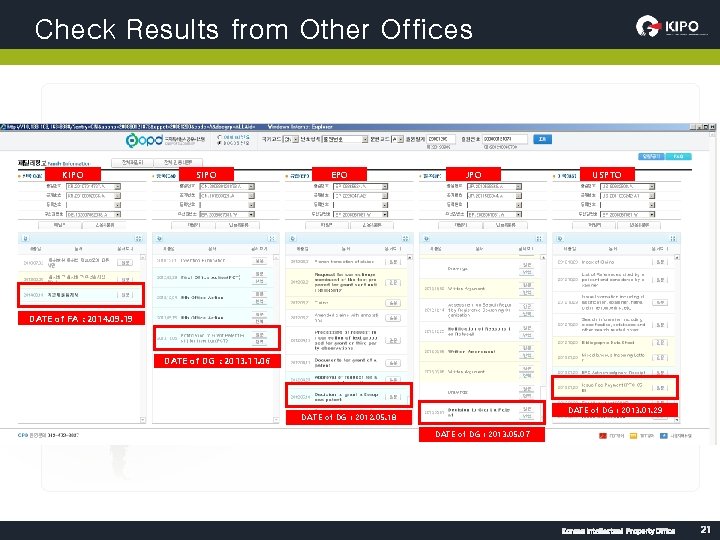 Check Results from Other Offices KIPO SIPO EPO JPO USPTO DATE of FA :