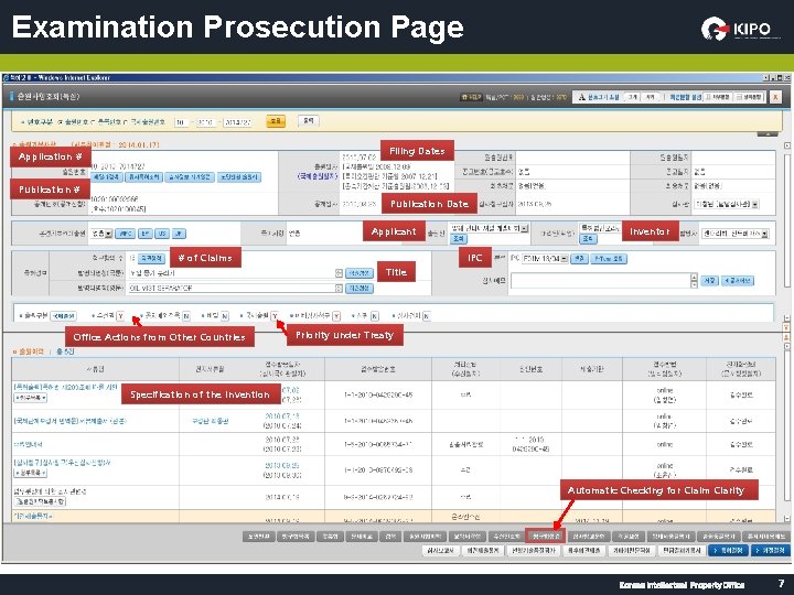 Examination Prosecution Page Filing Dates Application # Publication Date Applicant # of Claims Inventor