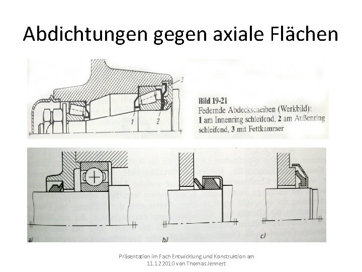 Abdichtungen gegen axiale Flächen Präsentation im Fach Entwicklung und Konstruktion am 11. 12 2010 Abdichtungen gegen axiale Flächen Präsentation im Fach Entwicklung und Konstruktion am 11. 12 2010