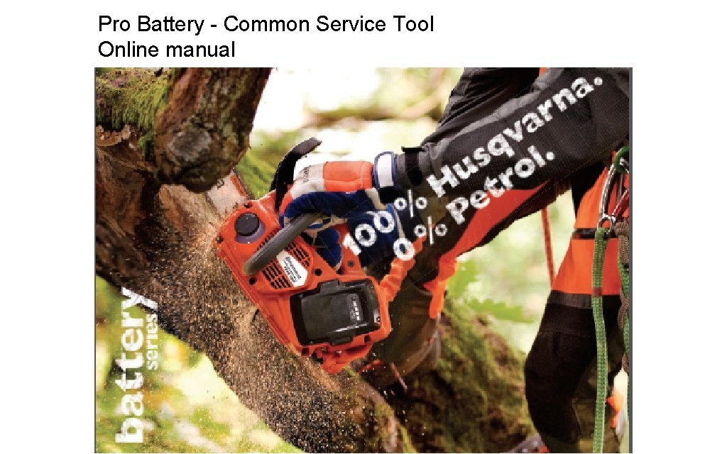Pro Battery - Common Service Tool Online manual 