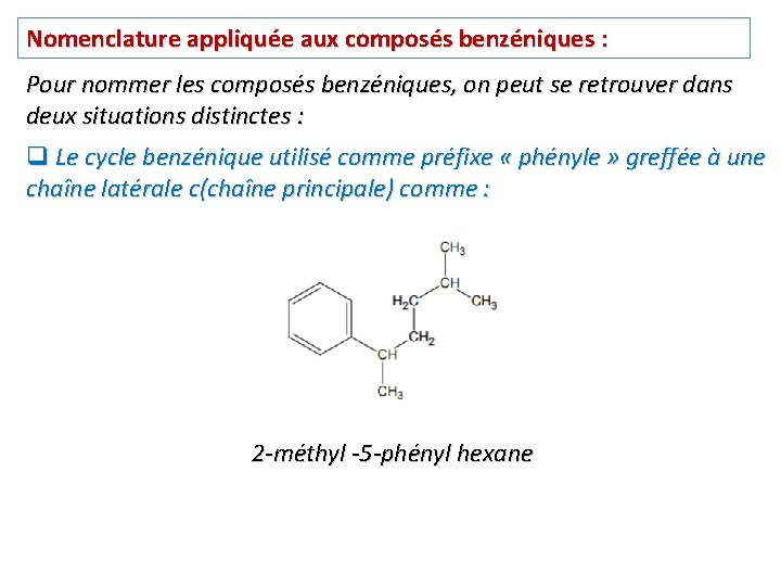 Nomenclature appliquée aux composés benzéniques : Pour nommer les composés benzéniques, on peut se Nomenclature appliquée aux composés benzéniques : Pour nommer les composés benzéniques, on peut se