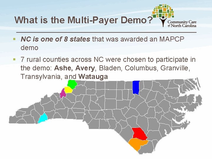 What is the Multi-Payer Demo? § NC is one of 8 states that was