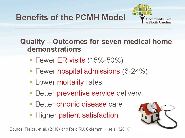 Benefits of the PCMH Model Quality – Outcomes for seven medical home demonstrations §