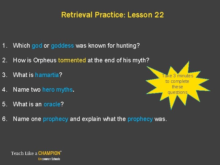 Retrieval Practice: Lesson 22 1. Which god or goddess was known for hunting? 2.