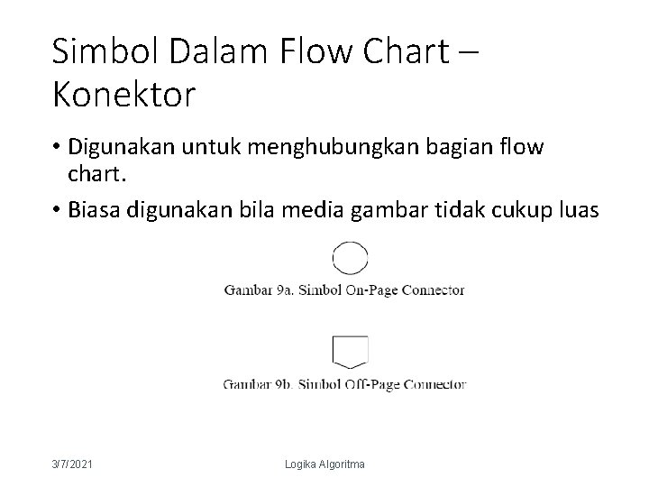 Simbol Dalam Flow Chart – Konektor • Digunakan untuk menghubungkan bagian flow chart. •