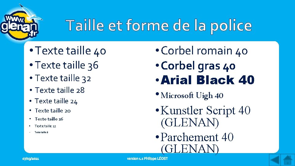  • Texte taille 40 • Texte taille 36 • Texte taille 32 •