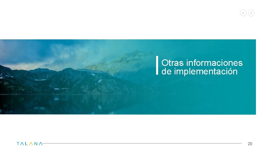 Otras informaciones de implementación 20 