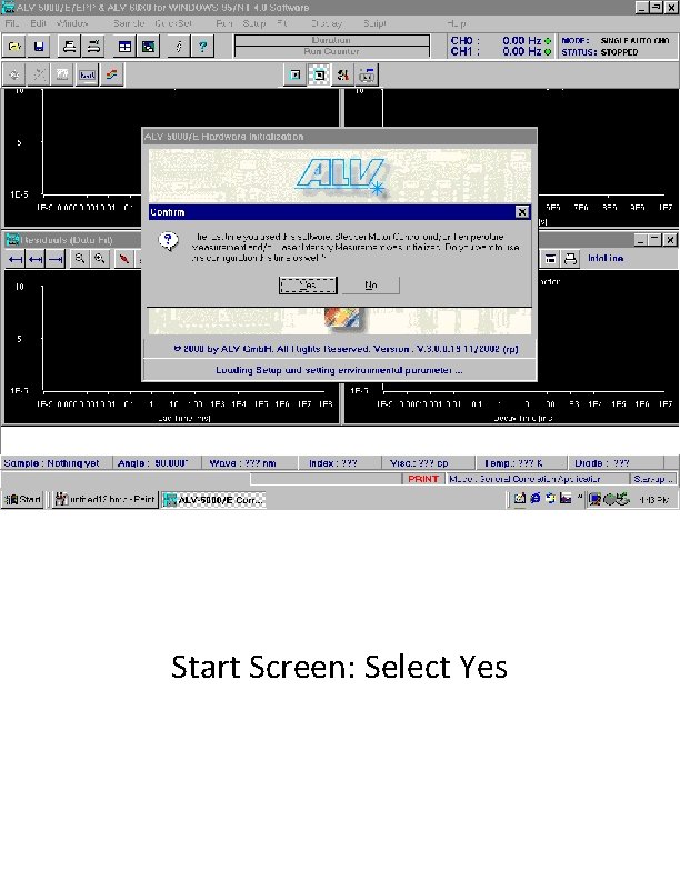 Start Screen: Select Yes 