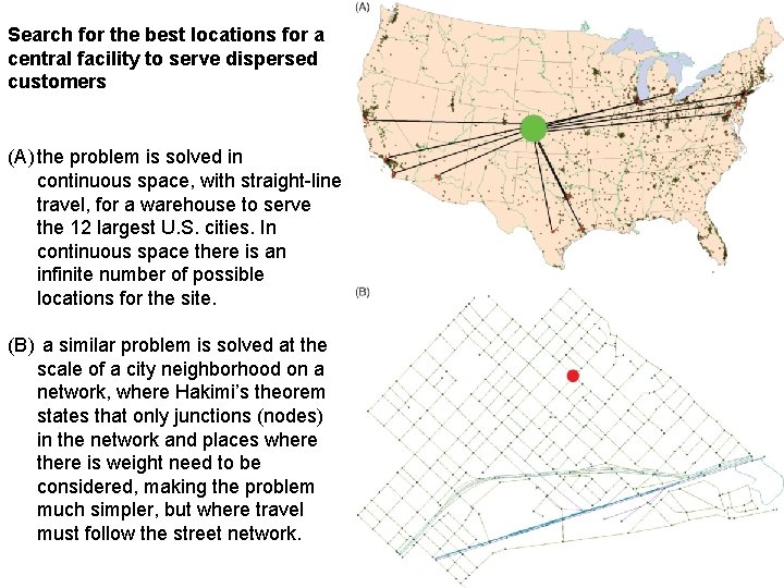 Search for the best locations for a central facility to serve dispersed customers (A)