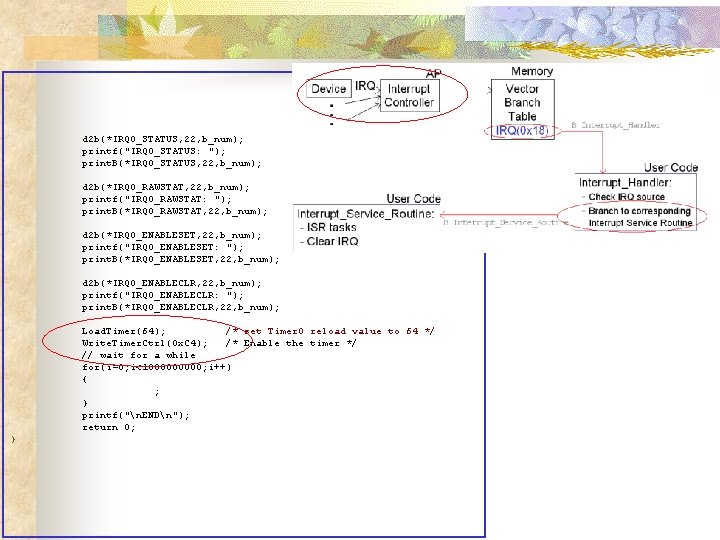d 2 b(*IRQ 0_STATUS, 22, b_num); printf("IRQ 0_STATUS: "); print. B(*IRQ 0_STATUS, 22, b_num);