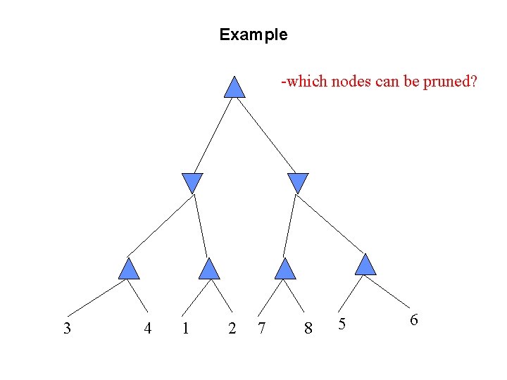 Example -which nodes can be pruned? 3 4 1 2 7 8 5 6