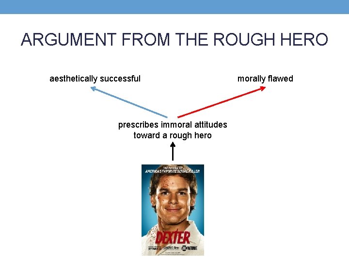 ARGUMENT FROM THE ROUGH HERO aesthetically successful prescribes immoral attitudes toward a rough hero