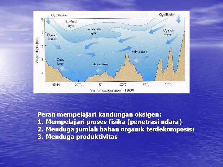 Peran mempelajari kandungan oksigen: 1. Mempelajari proses fisika (penetrasi udara) 2. Menduga jumlah bahan
