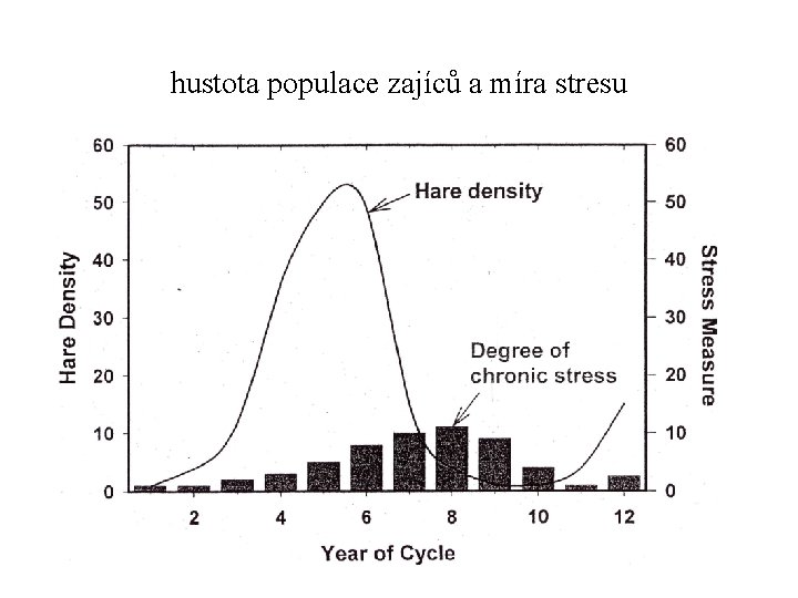 hustota populace zajíců a míra stresu 