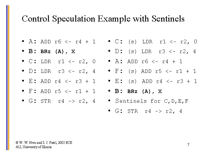 Lecture 14 Control And Data Speculation W W