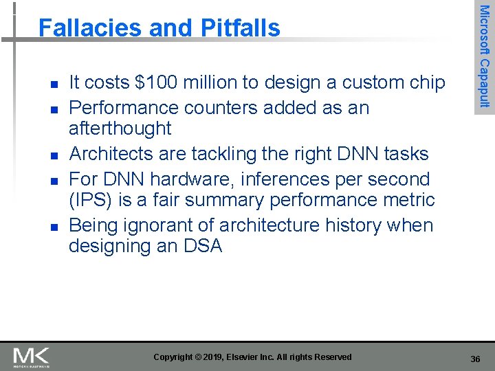 n n n It costs $100 million to design a custom chip Performance counters