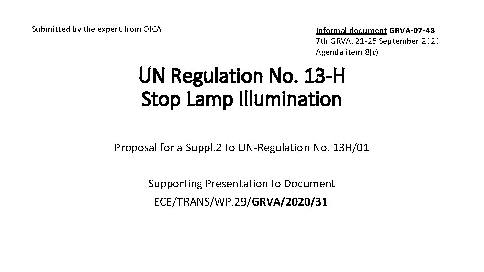 Submitted by the expert from OICA Informal document GRVA-07 -48 7 th GRVA, 21